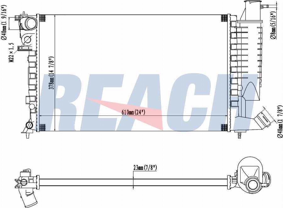 REACH 1.40.17143.523 - Radiateur, refroidissement du moteur cwaw.fr