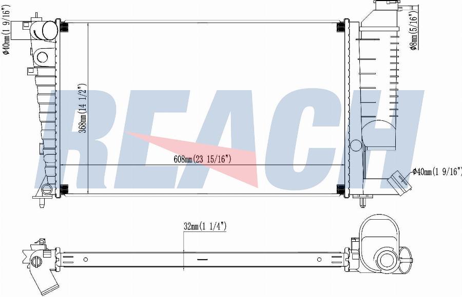 REACH 1.40.17143.132 - Radiateur, refroidissement du moteur cwaw.fr