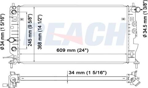 REACH 1.40.17108.534 - Radiateur, refroidissement du moteur cwaw.fr