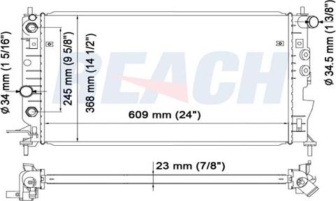 REACH 1.40.17108.523 - Radiateur, refroidissement du moteur cwaw.fr