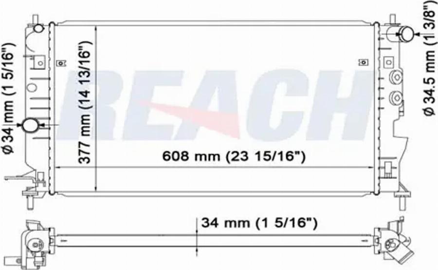 REACH 1.40.17107.534 - Radiateur, refroidissement du moteur cwaw.fr