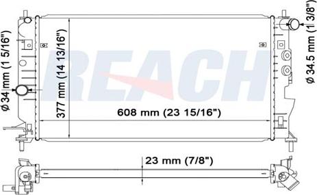 REACH 1.40.17107.523 - Radiateur, refroidissement du moteur cwaw.fr