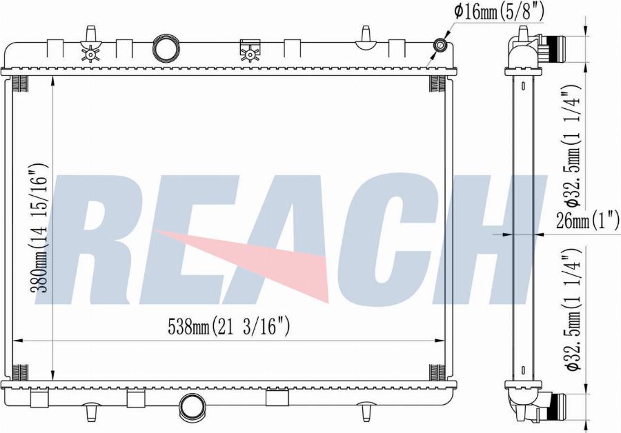 REACH 1.40.24057.126 - Radiateur, refroidissement du moteur cwaw.fr