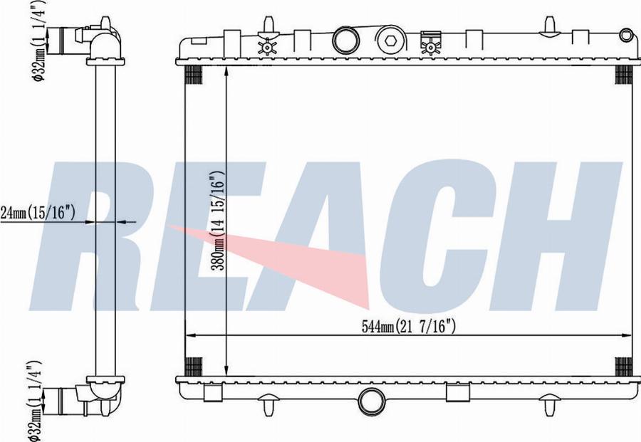 REACH 1.40.20968.523 - Radiateur, refroidissement du moteur cwaw.fr