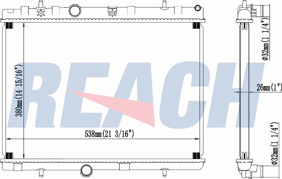 REACH 1.40.20968.126 - Radiateur, refroidissement du moteur cwaw.fr