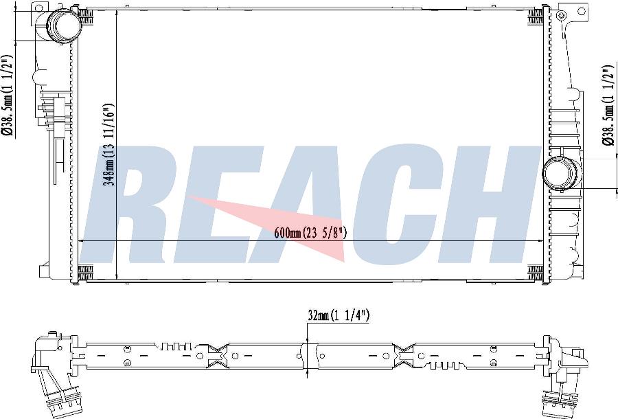 REACH 1.40.20987.132 - Radiateur, refroidissement du moteur cwaw.fr