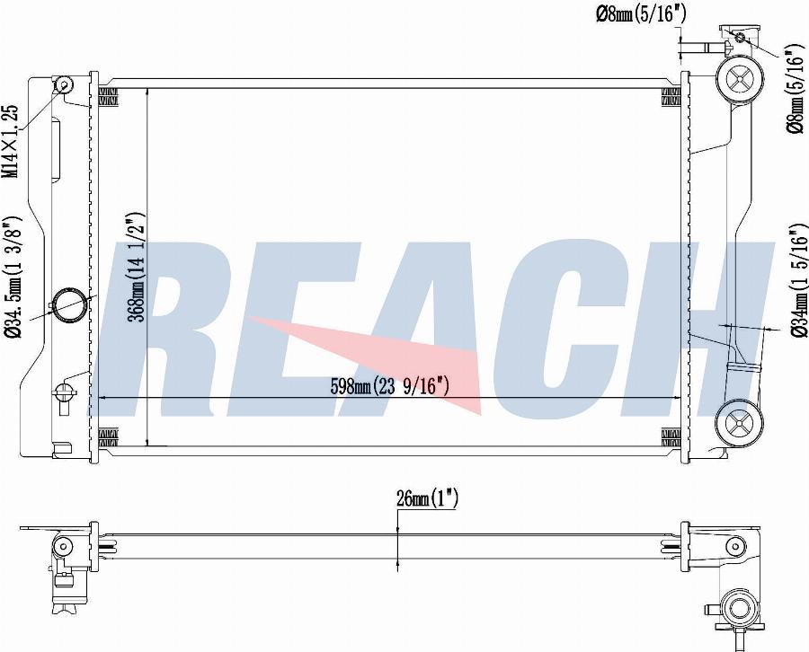 REACH 1.40.20932.126 - Radiateur, refroidissement du moteur cwaw.fr