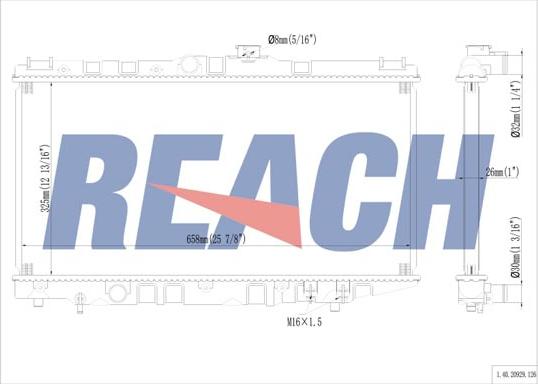 REACH 1.40.20929.126 - Radiateur, refroidissement du moteur cwaw.fr