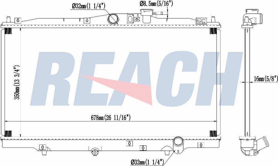 REACH 1.40.20189.116 - Radiateur, refroidissement du moteur cwaw.fr