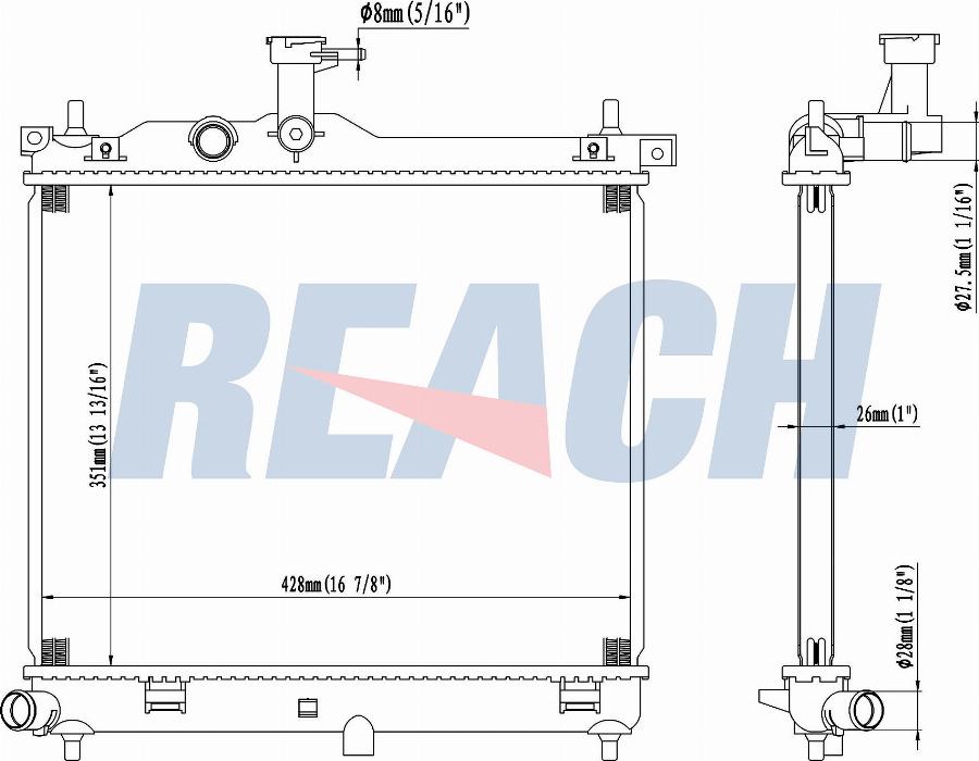 REACH 1.40.20894.126 - Radiateur, refroidissement du moteur cwaw.fr