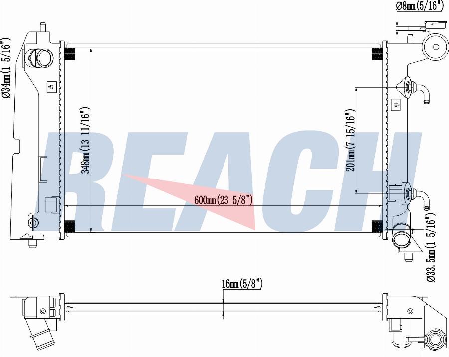 REACH 1.40.20809.116 - Radiateur, refroidissement du moteur cwaw.fr