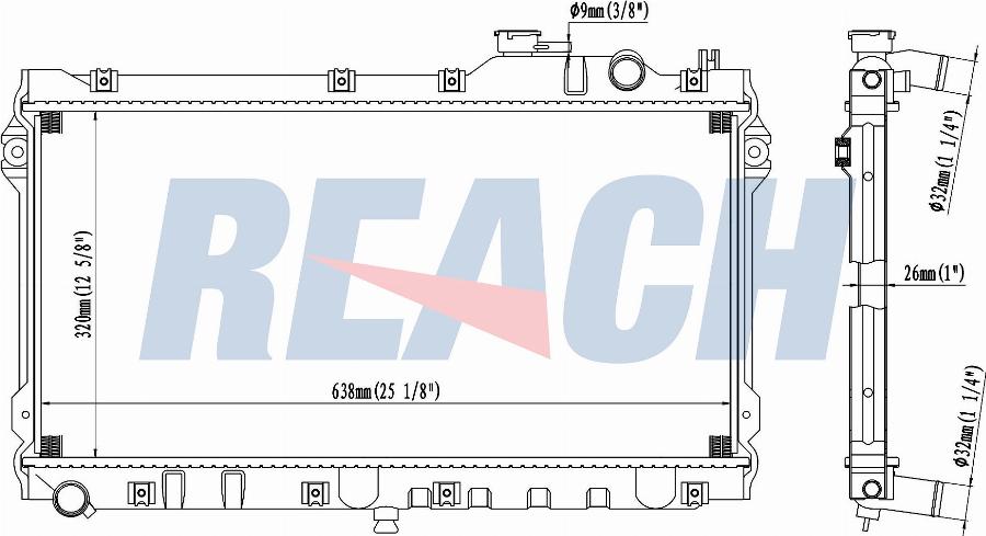 REACH 1.40.20741.126 - Radiateur, refroidissement du moteur cwaw.fr