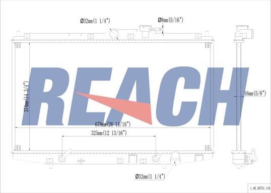 REACH 1.40.20751.116 - Radiateur, refroidissement du moteur cwaw.fr