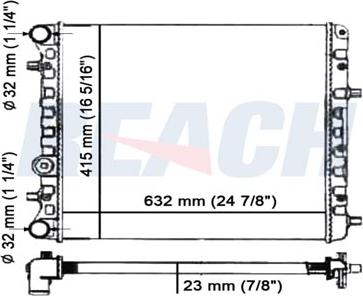 REACH 1.40.20736.523 - Radiateur, refroidissement du moteur cwaw.fr