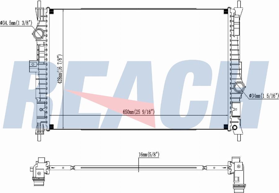 REACH 1.40.21483.116 - Radiateur, refroidissement du moteur cwaw.fr