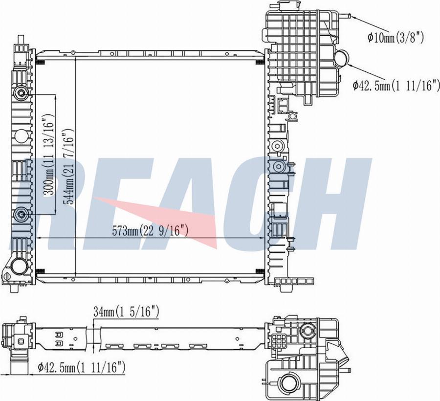 REACH 1.40.21555.534 - Radiateur, refroidissement du moteur cwaw.fr