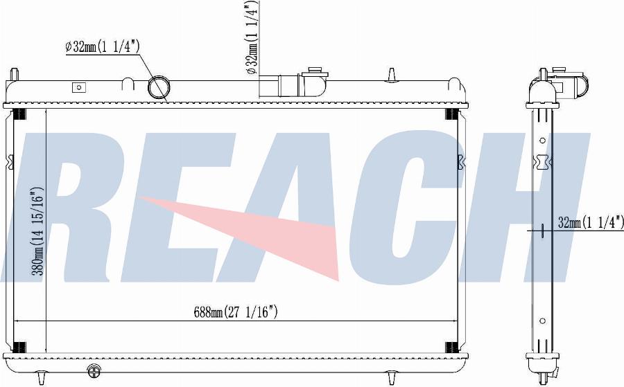 REACH 1.40.21552.132 - Radiateur, refroidissement du moteur cwaw.fr