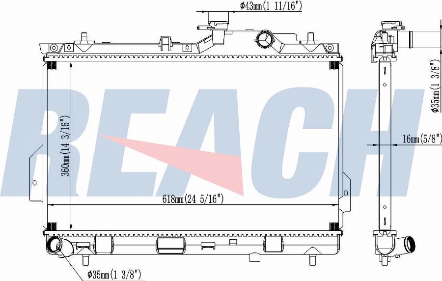 REACH 1.40.21601.116 - Radiateur, refroidissement du moteur cwaw.fr