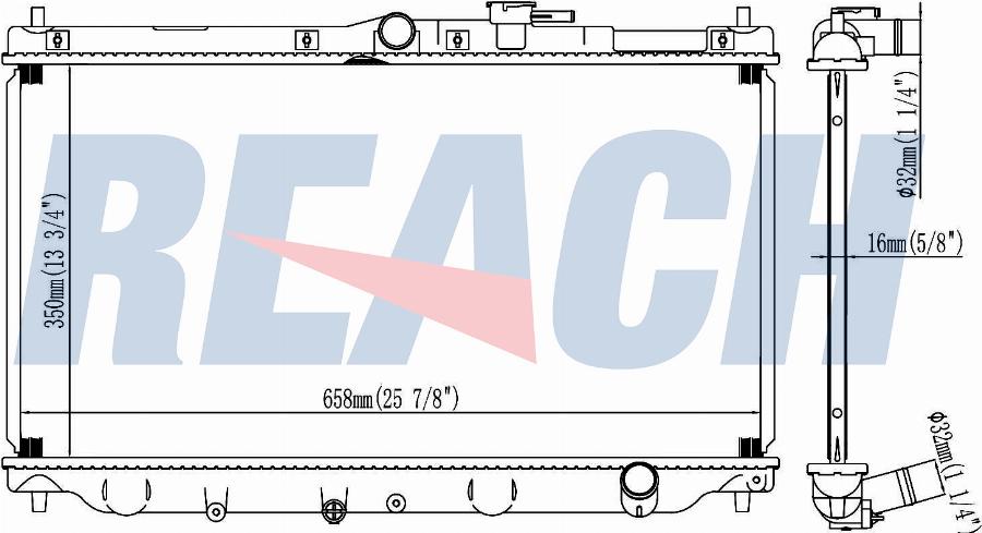 REACH 1.40.21622.116 - Radiateur, refroidissement du moteur cwaw.fr