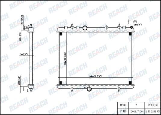 REACH 1.40.21184.523 - Radiateur, refroidissement du moteur cwaw.fr