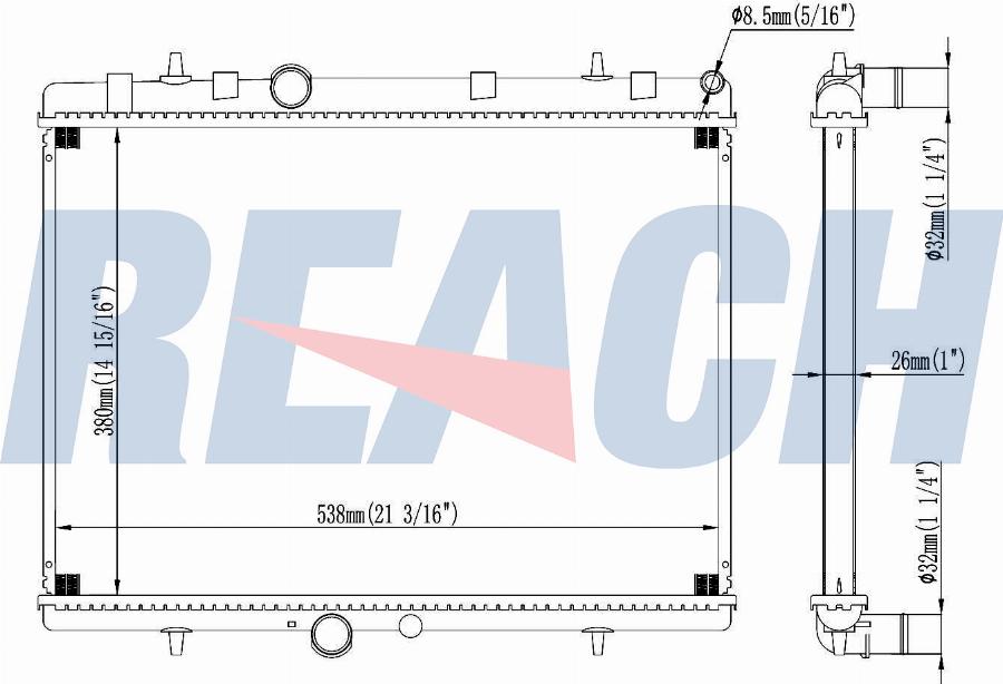 REACH 1.40.21184.126 - Radiateur, refroidissement du moteur cwaw.fr