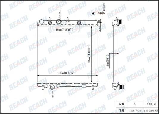 REACH 1.40.21183.523 - Radiateur, refroidissement du moteur cwaw.fr