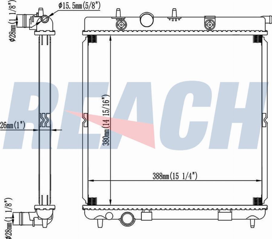 REACH 1.40.21183.126 - Radiateur, refroidissement du moteur cwaw.fr