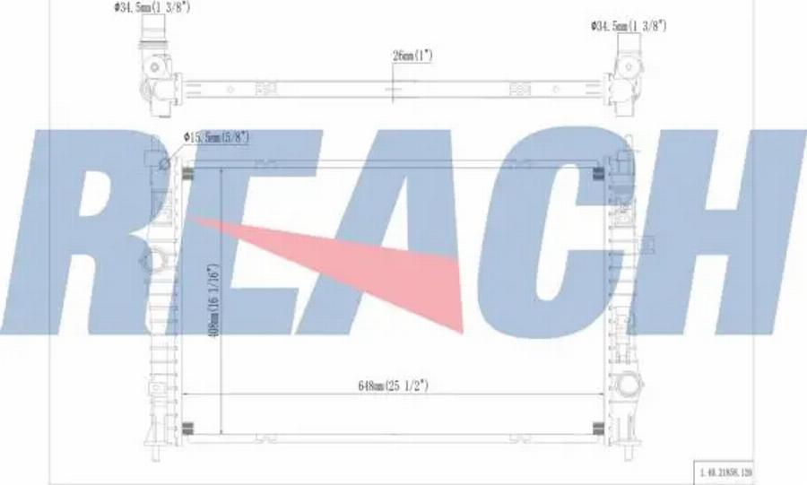 REACH 1.40.21858.126 - Radiateur, refroidissement du moteur cwaw.fr