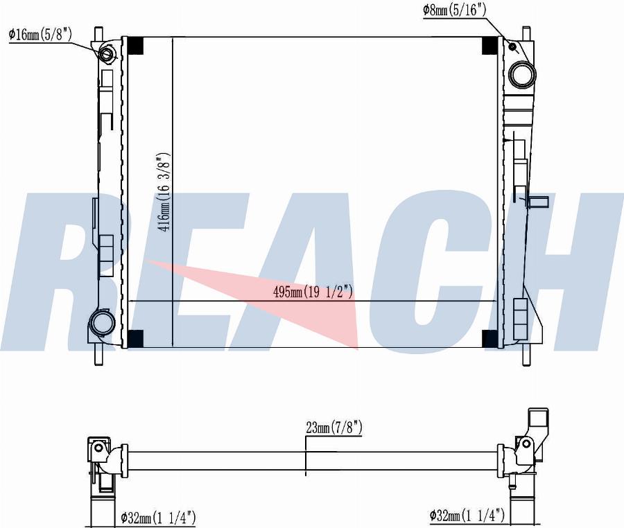 REACH 1.40.21375.523 - Radiateur, refroidissement du moteur cwaw.fr