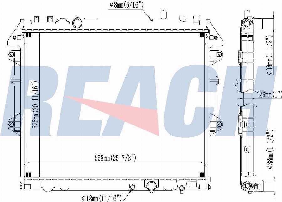 REACH 1.40.23688.126 - Radiateur, refroidissement du moteur cwaw.fr