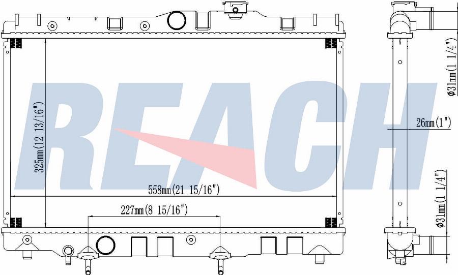 REACH 1.40.22494.126 - Radiateur, refroidissement du moteur cwaw.fr