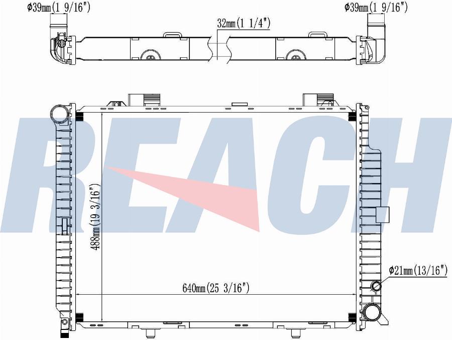 REACH 1.40.22489.132 - Radiateur, refroidissement du moteur cwaw.fr