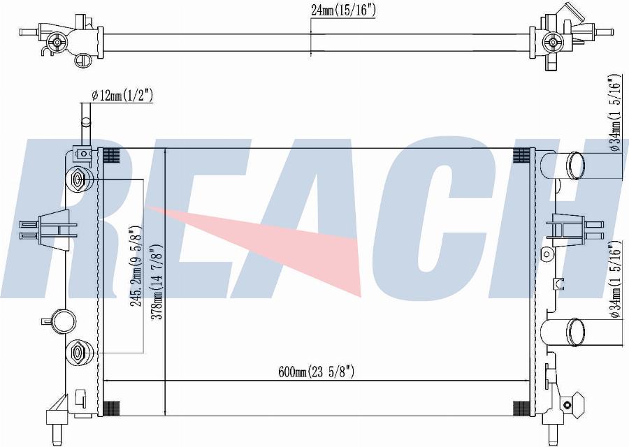 REACH 1.40.22433.523 - Radiateur, refroidissement du moteur cwaw.fr