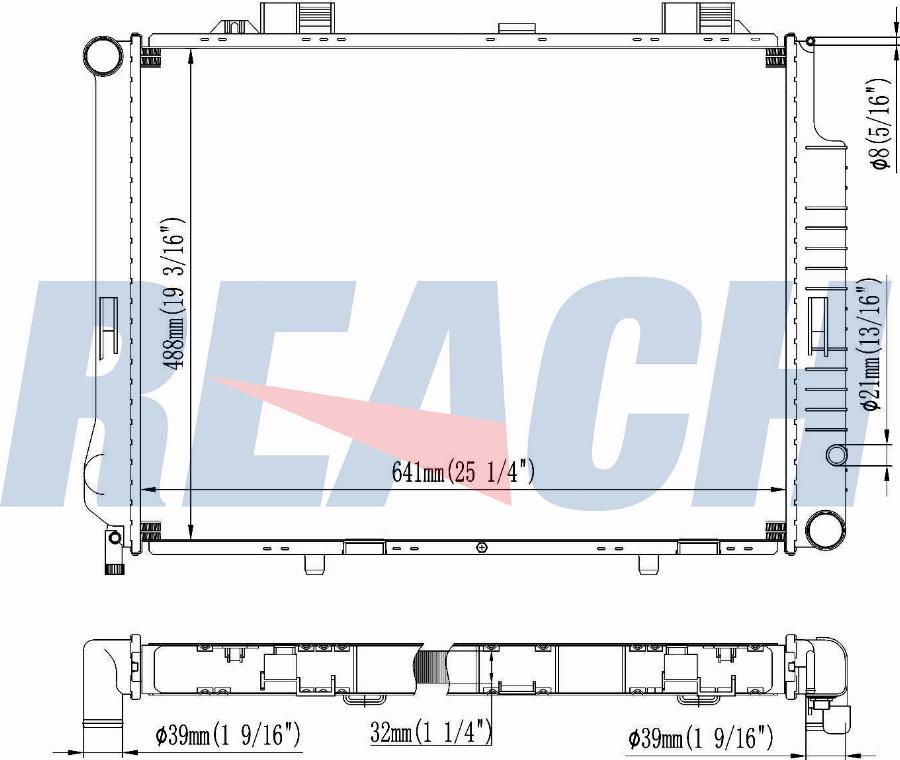 REACH 1.40.22559.132 - Radiateur, refroidissement du moteur cwaw.fr