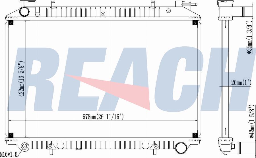 REACH 1.40.22657.126 - Radiateur, refroidissement du moteur cwaw.fr