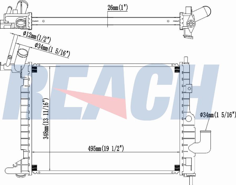 REACH 1.40.22047.126 - Radiateur, refroidissement du moteur cwaw.fr