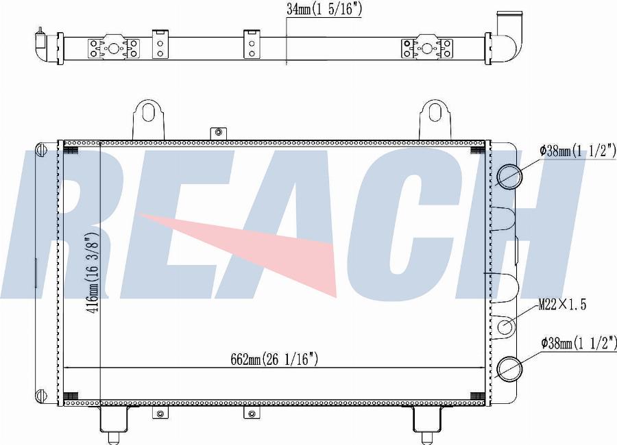 REACH 1.40.22054.534 - Radiateur, refroidissement du moteur cwaw.fr