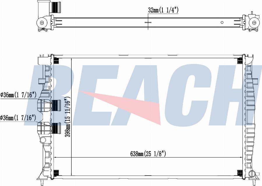 REACH 1.40.22058.132 - Radiateur, refroidissement du moteur cwaw.fr