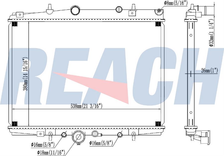 REACH 1.40.22057.126 - Radiateur, refroidissement du moteur cwaw.fr