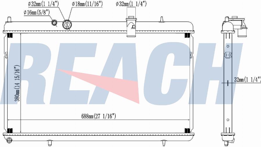 REACH 1.40.22012.132 - Radiateur, refroidissement du moteur cwaw.fr