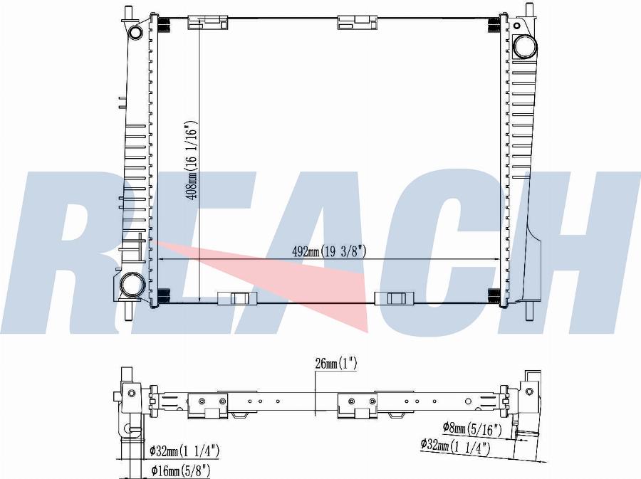 REACH 1.40.22081.126 - Radiateur, refroidissement du moteur cwaw.fr