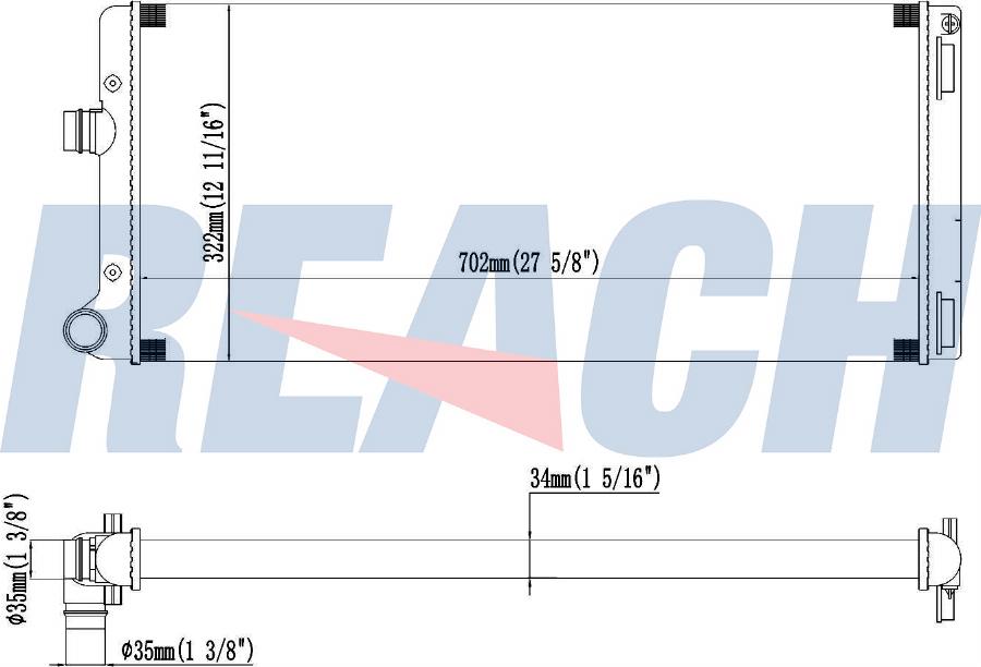 REACH 1.40.22030.534 - Radiateur, refroidissement du moteur cwaw.fr