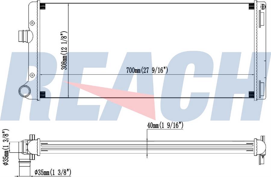 REACH 1.40.22030.142 - Radiateur, refroidissement du moteur cwaw.fr