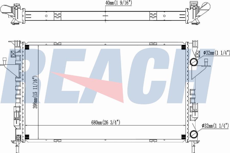 REACH 1.40.22144.142 - Radiateur, refroidissement du moteur cwaw.fr