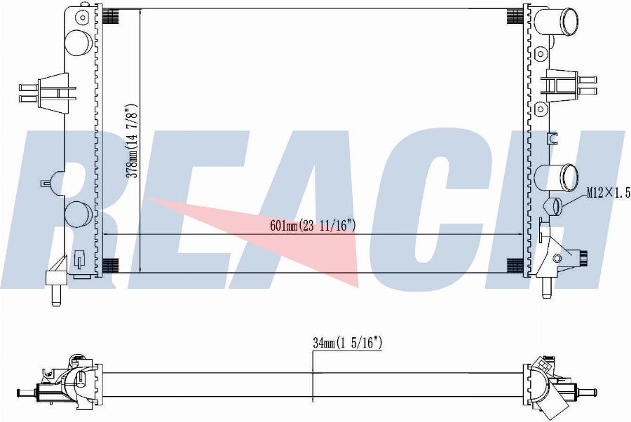 REACH 1.40.22164.534 - Radiateur, refroidissement du moteur cwaw.fr