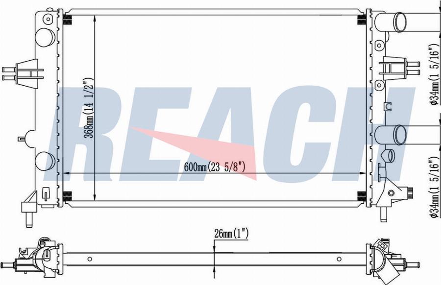 REACH 1.40.22164.126 - Radiateur, refroidissement du moteur cwaw.fr