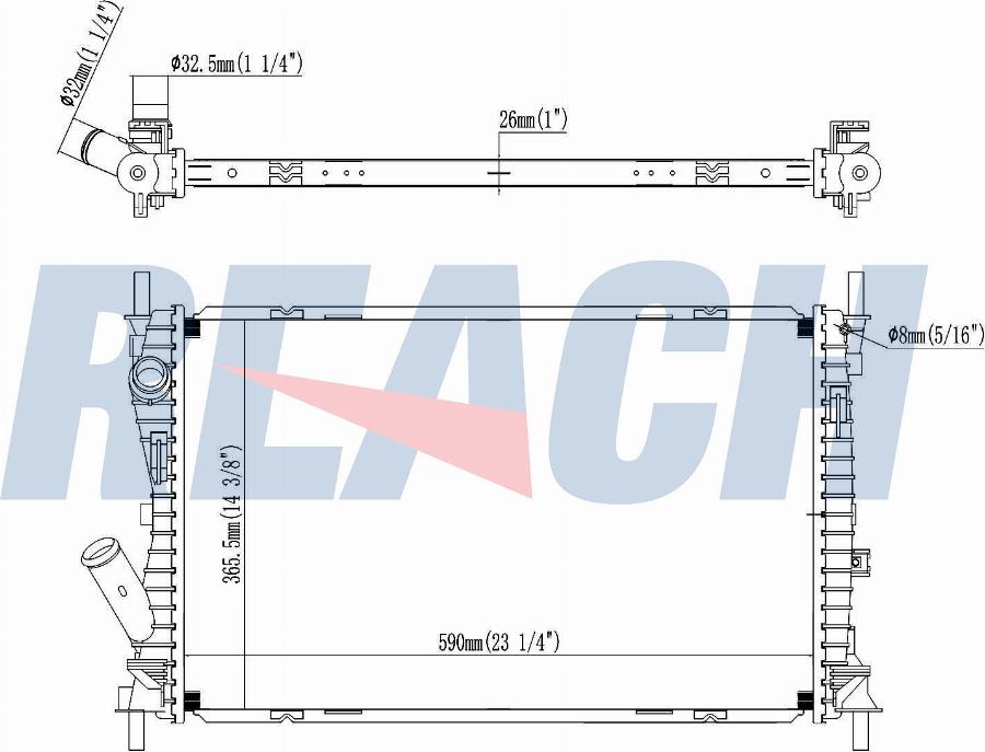 REACH 1.40.22102.026 - Radiateur, refroidissement du moteur cwaw.fr