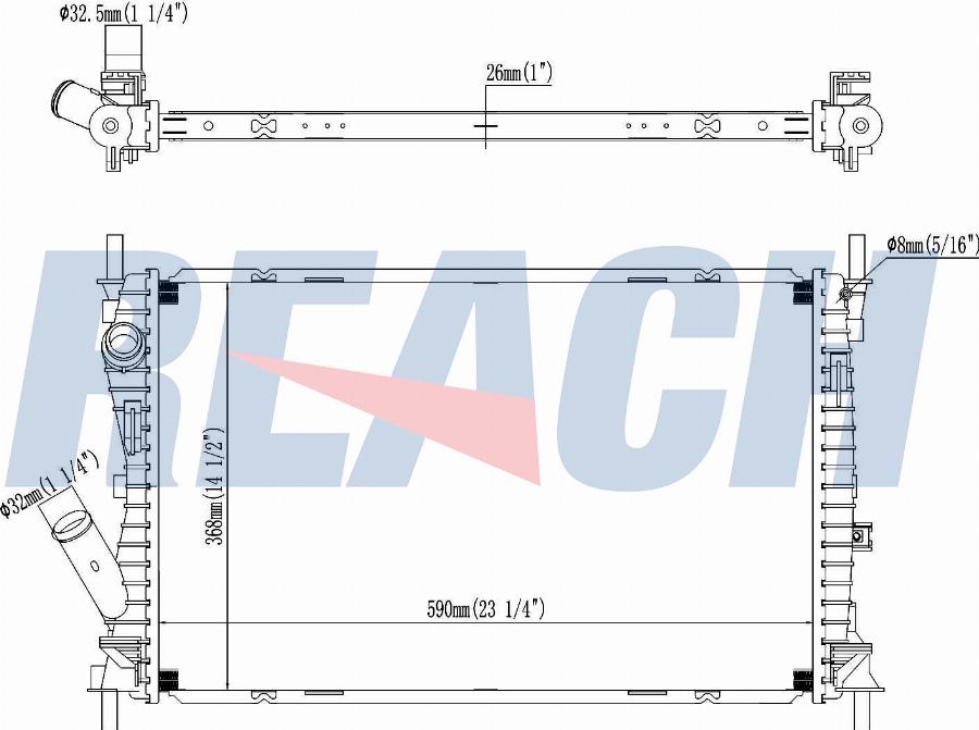 REACH 1.40.22102.126 - Radiateur, refroidissement du moteur cwaw.fr