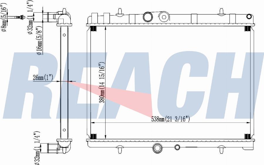 REACH 1.40.22171.126 - Radiateur, refroidissement du moteur cwaw.fr