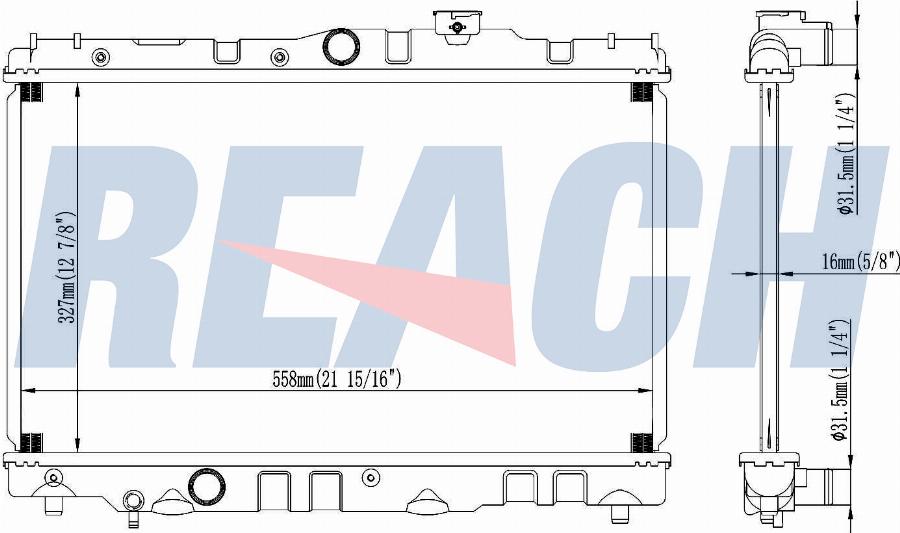 REACH 1.40.22871.126 - Radiateur, refroidissement du moteur cwaw.fr